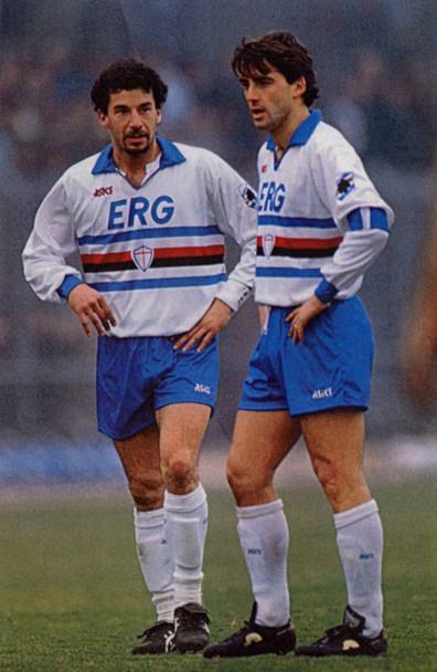 Con la Sampdoria, qui insieme a Vialli, dall’82 al 1997 